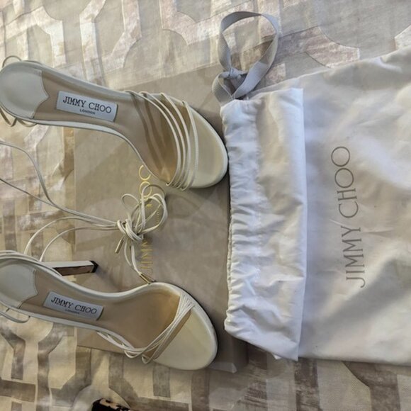 Jimmy Choo Anita Ivory Leather Shoes in original bag/box - Picture 2 of 9